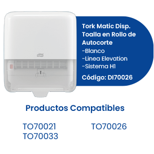 Tork Matic Disp. Toalla en Rollo de Autocorte
