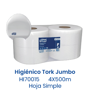 Higiénico Tork Jumbo 4X500m Hoja Simple