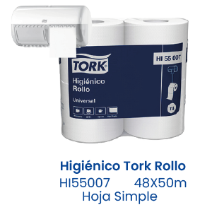 Higiénico Tork Rollo 48X50m Hoja Simple