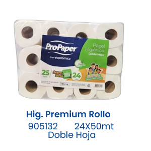 Hig. Premium Rollo 24X50mt Doble Hoja