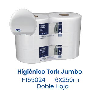 Higiénico Tork Jumbo 6X250m Doble Hoja