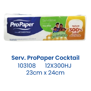 Serv. ProPaper Cocktail 12X300HJ 23cm x 24cm