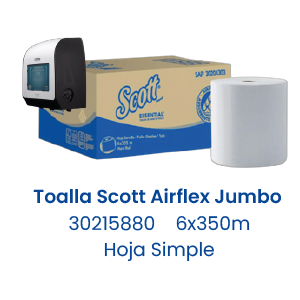 Toalla Scott Airflex Jumbo 6x350m Hoja Simple