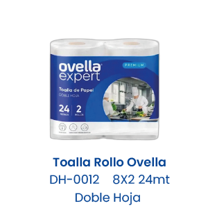 Toalla Rollo Ovella 8X2 24mt Doble Hoja