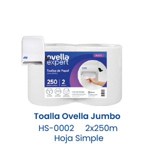Toalla Ovella Jumbo 2x250m Hoja Simple