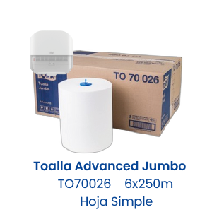 Toalla Advanced Jumbo 6x250m Hoja Simple